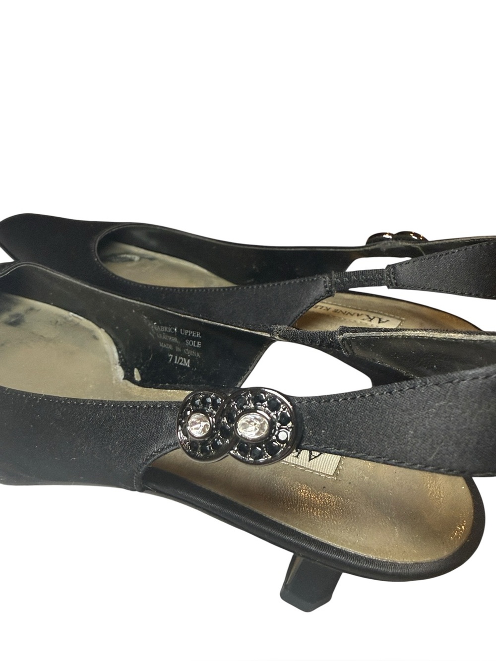 AK Anne Klein Women’s Black Slingback Kitten Heel Shoes Size 7.5 EUC - Picture 7 of 9